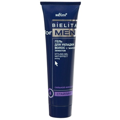 Белита For men Гель для укладки волос С "МОКРЫМ" ЭФФЕКТОМ  сильной фиксации 100мл