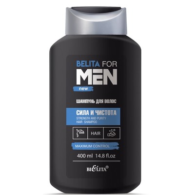 Белита FOR MEN New Шампунь для волос СИЛА  и ЧИСТОТА 400мл
