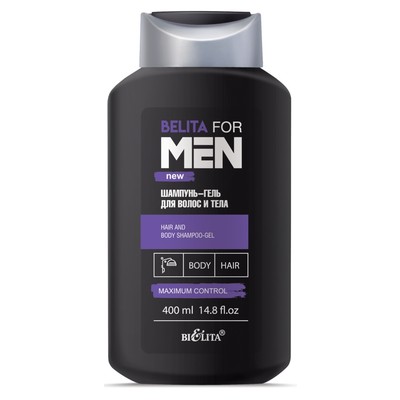Белита FOR MEN New  Шампунь-гель для волос и тела 400мл